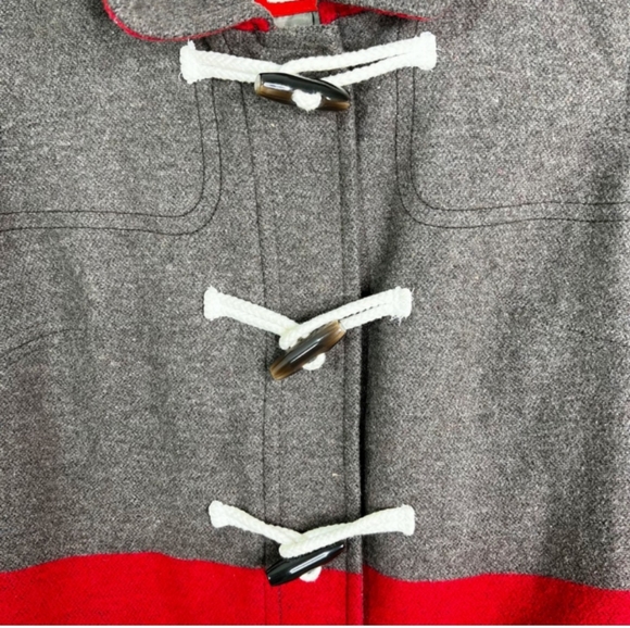 Old Navy Wool Blend Colorblock PeaCoat in Brown & Red Women's Size Medium - Picture 9 of 12